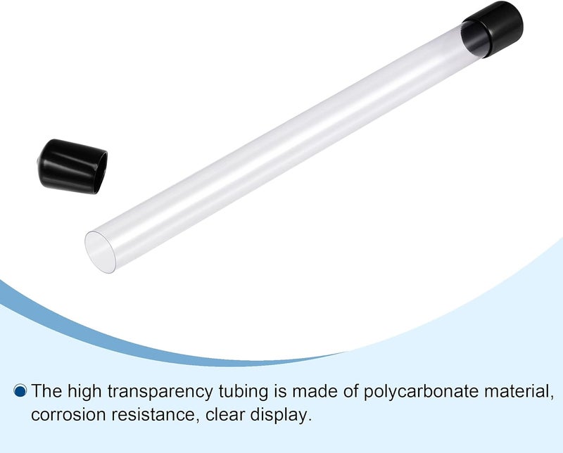 MECCANIXITY Clear Storage Tube 23x25mm Small Plastic Round Tubing with Caps Rigid Bottle Container 300mm/12 Inch for Item Stored - Image 3